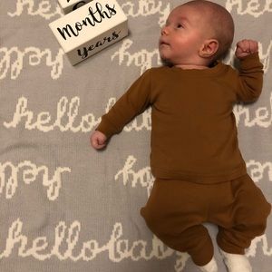 Mebie Baby Honey Cotton Two-Piece Cozy Set sz 0-3